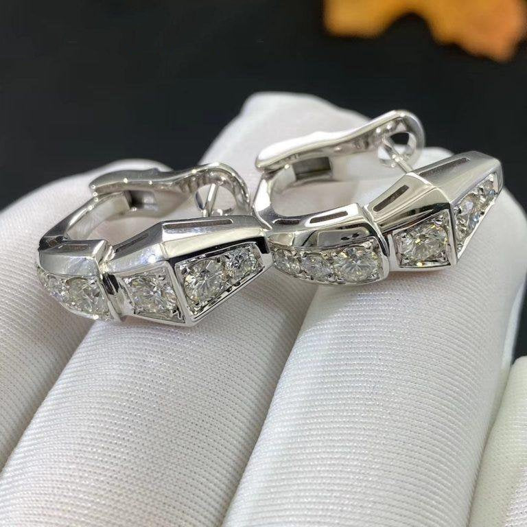 Bvlgari SERPENTI SILVER DIAMOND EARRINGS