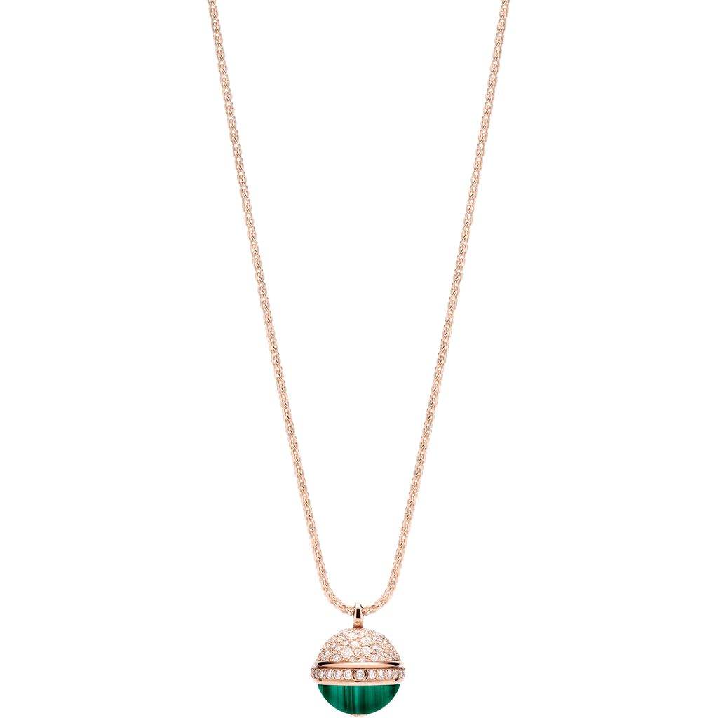 PIAGET POSSEISSION DIAMOND PINK GOLD MALACHITE NECKLACE