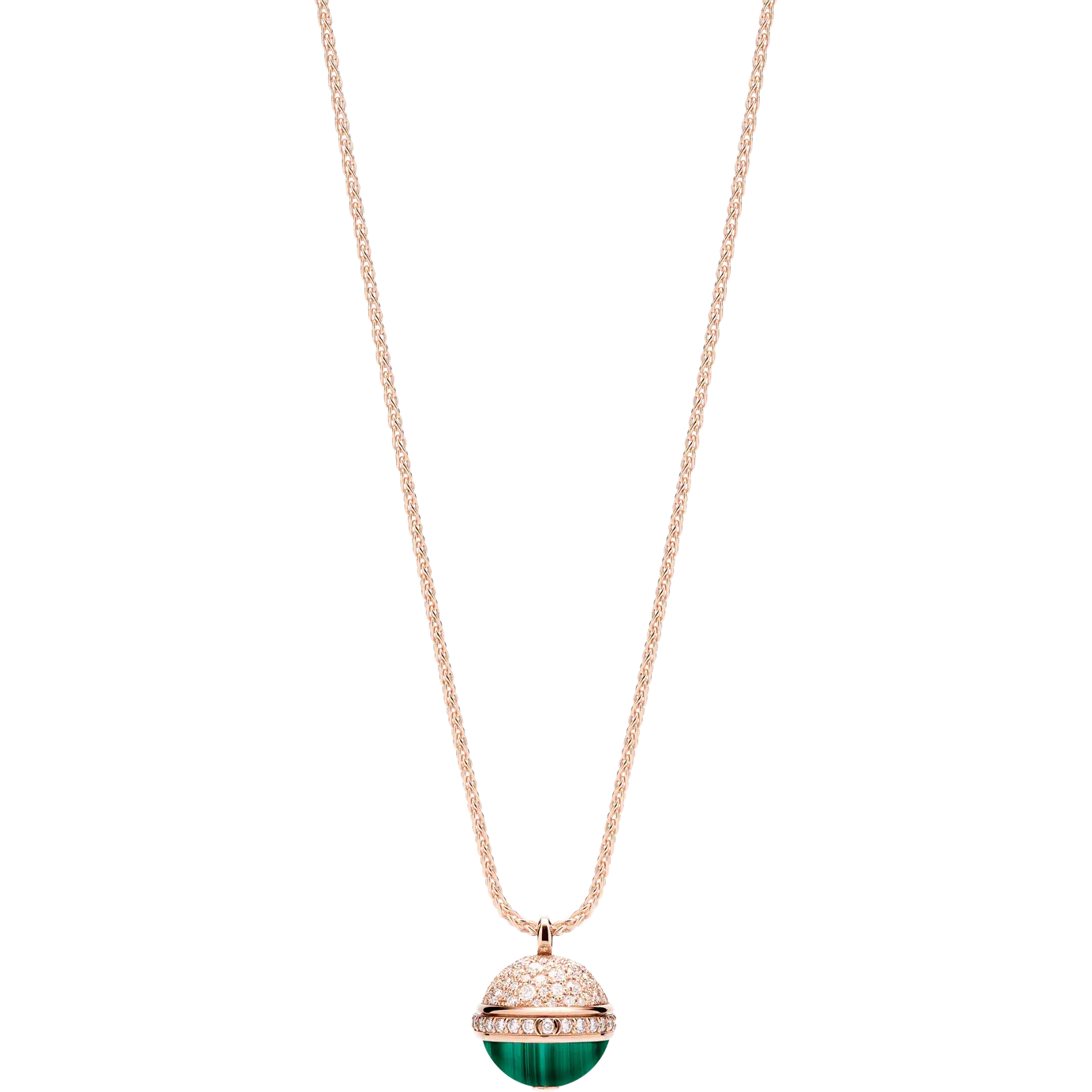 PIAGET POSSEISSION DIAMOND PINK GOLD MALACHITE NECKLACE