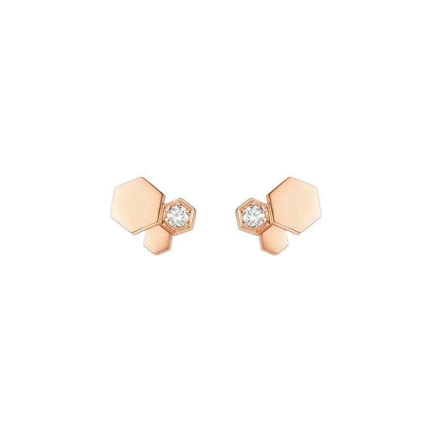 CHAUMET BEE LOVE PINK GOLD DIAMOND EARRINGS