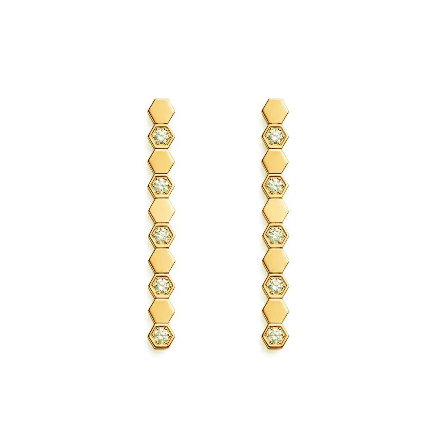 CHAUMET BEE LOVE GOLD DIAMOND LONG EARRINGS