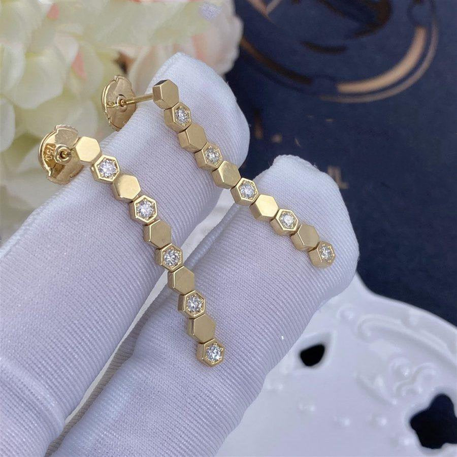 CHAUMET BEE LOVE GOLD DIAMOND LONG EARRINGS
