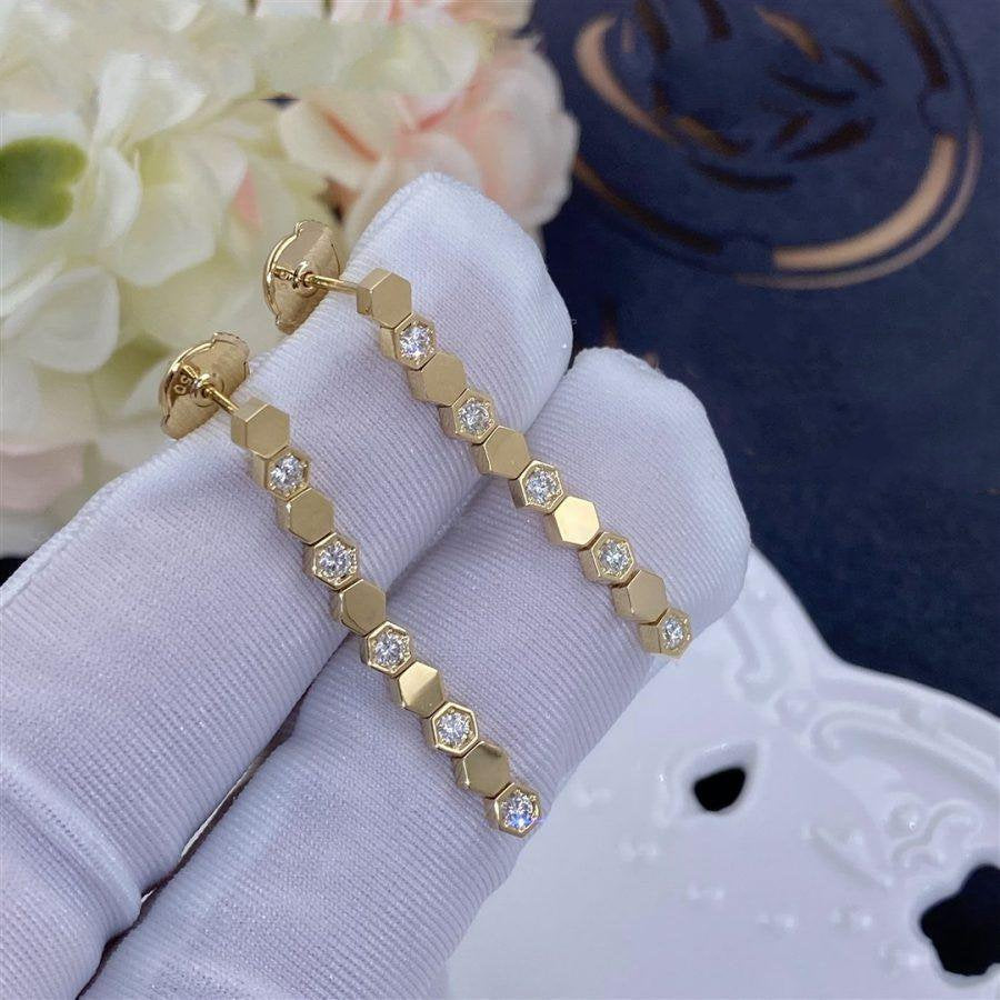 CHAUMET BEE LOVE GOLD DIAMOND LONG EARRINGS