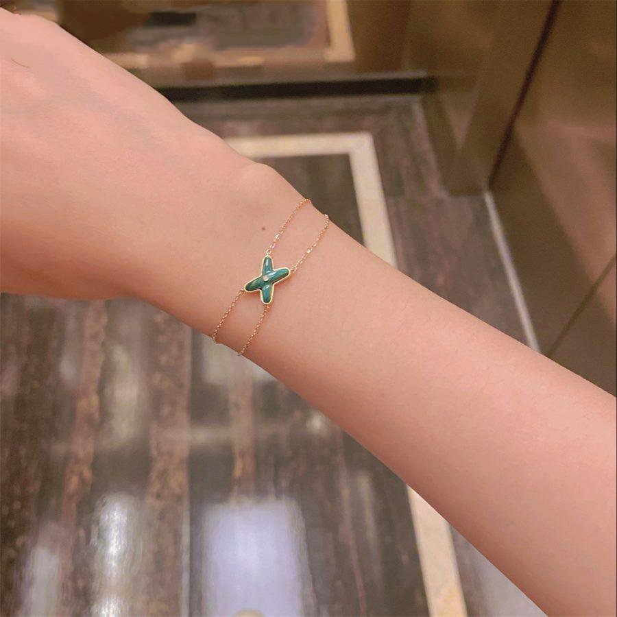 CHAUMET JEUX BRACELET MALACHITE PINK GOLD 1 DIAMOND