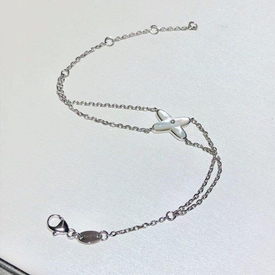 CHAUMET JEUX BRACELET WHITE MOP SILVER 1 DIAMOND