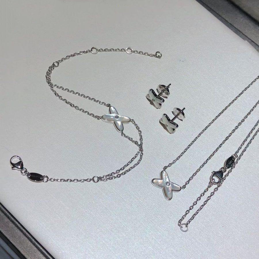 CHAUMET JEUX BRACELET WHITE MOP SILVER 1 DIAMOND