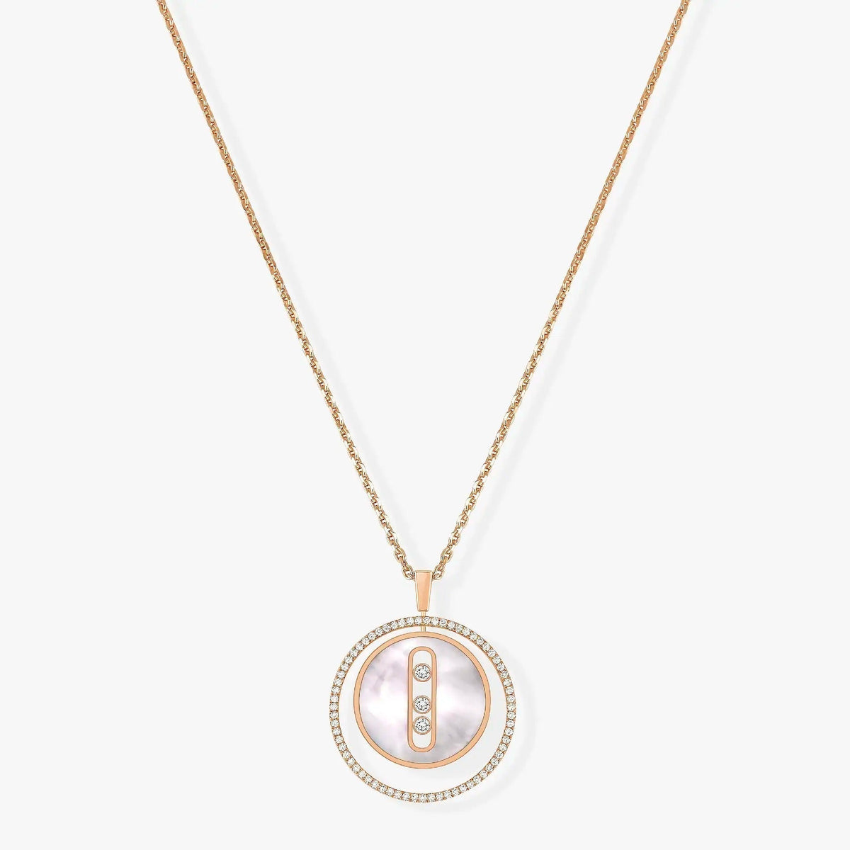 MESSIKA LUCKY MOVE MM NACRE BLANCHE DIAMOND NECKLACE