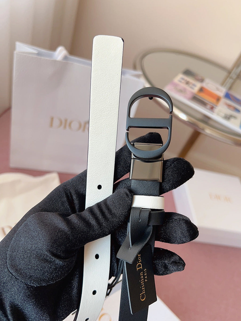 DIOR 25S BELT 20 MM IN BLACK CALFSKIN 618008