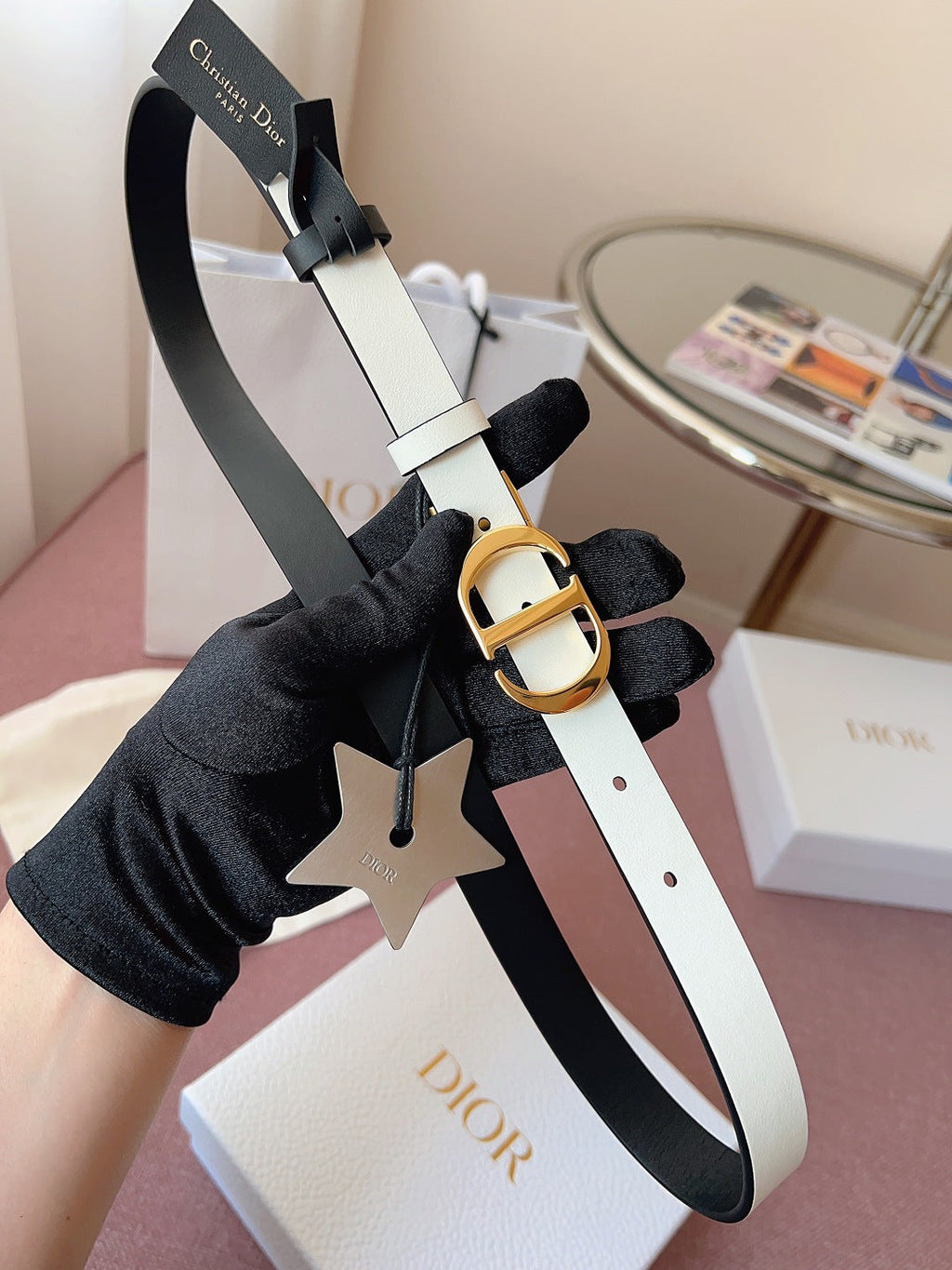 DIOR 25S BELT 20 MM IN BLACK CALFSKIN 618009