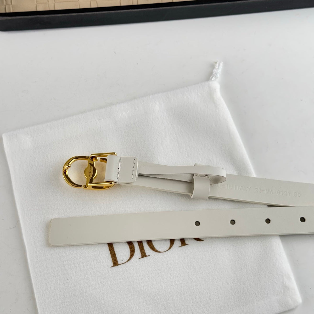 DIOR 25S BELT 20 MM IN WHITE CALFSKIN 564607
