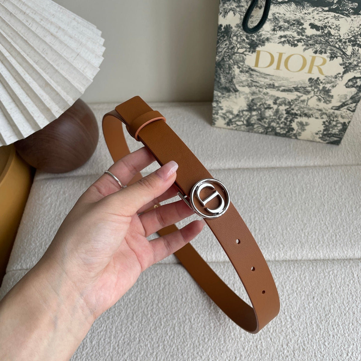 DIOR 25S BELT 25 MM IN BROWN CALFSKIN 572161