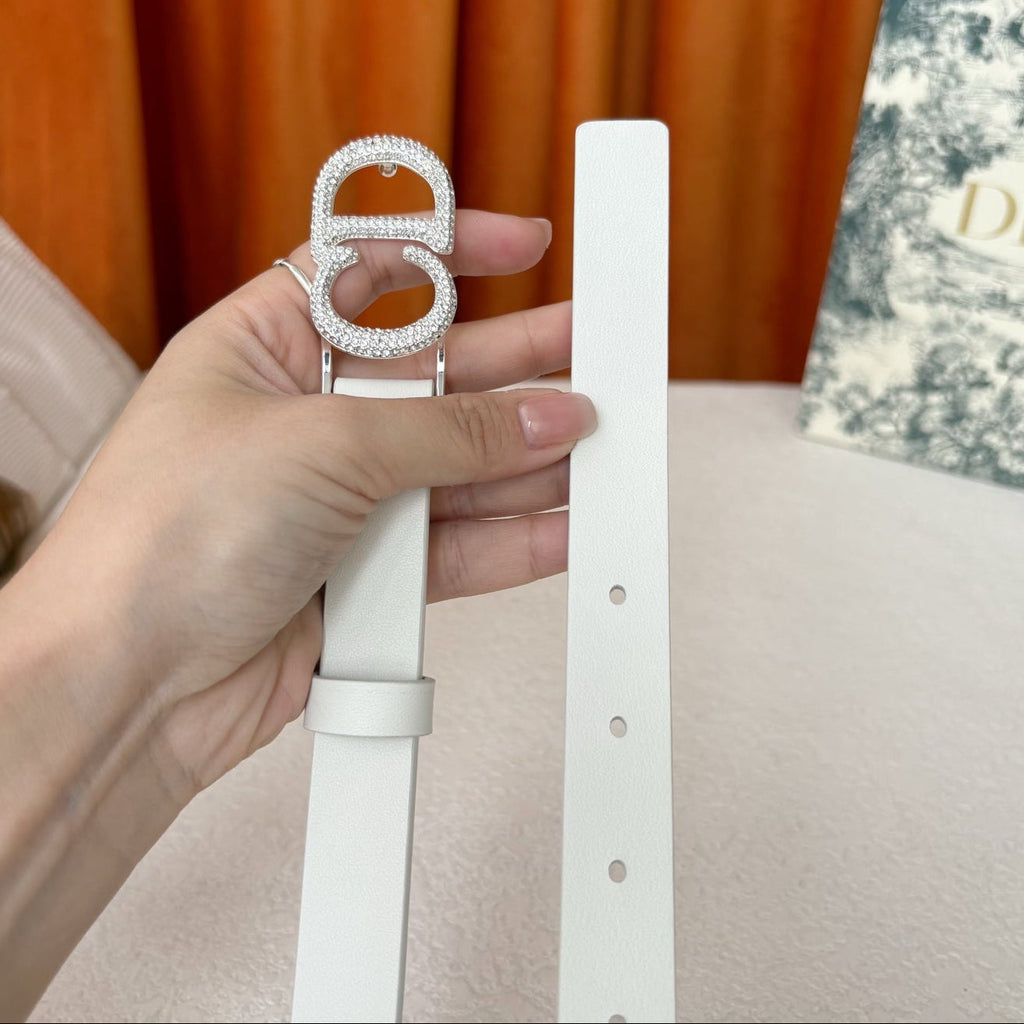 DIOR 25S BELT 20 MM IN WHITE CALFSKIN 595245