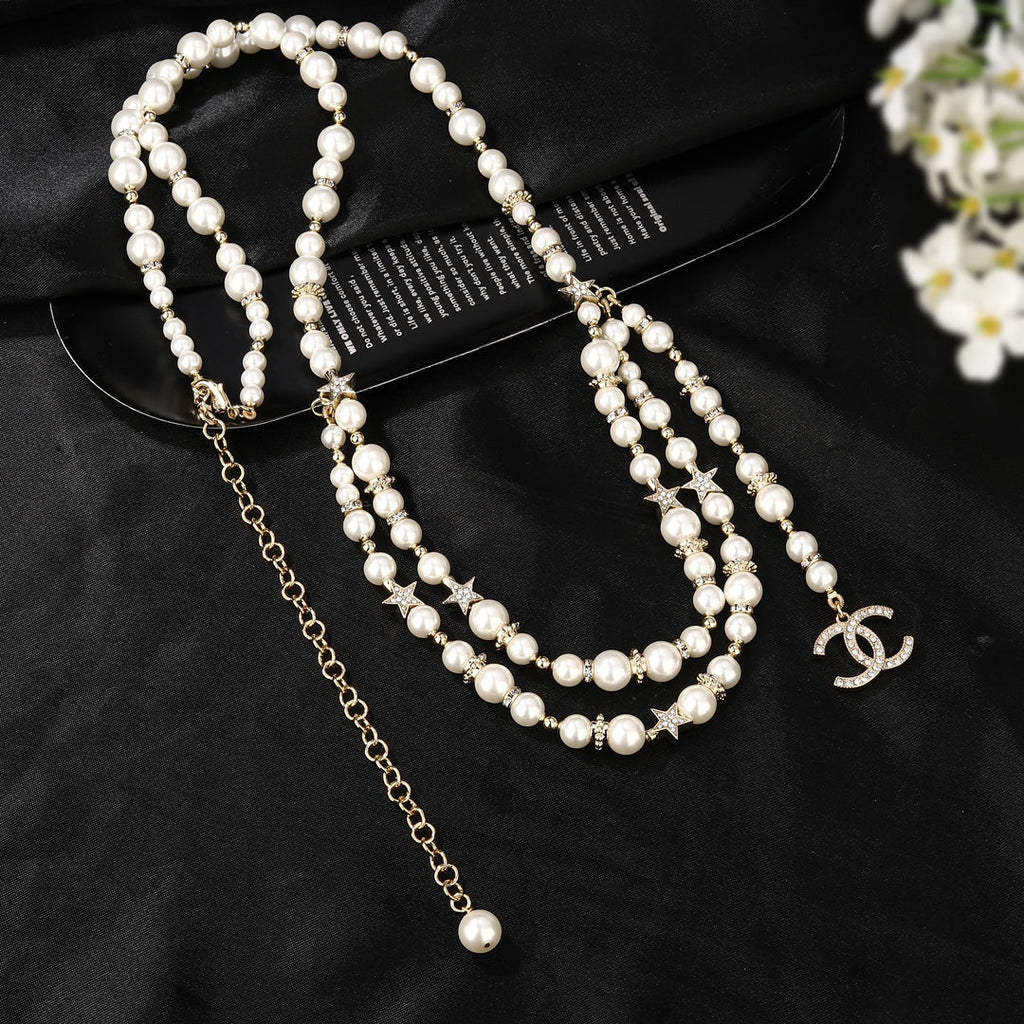 CHANEL 25S CHAIN BELT IN WHITE PEARL 612712
