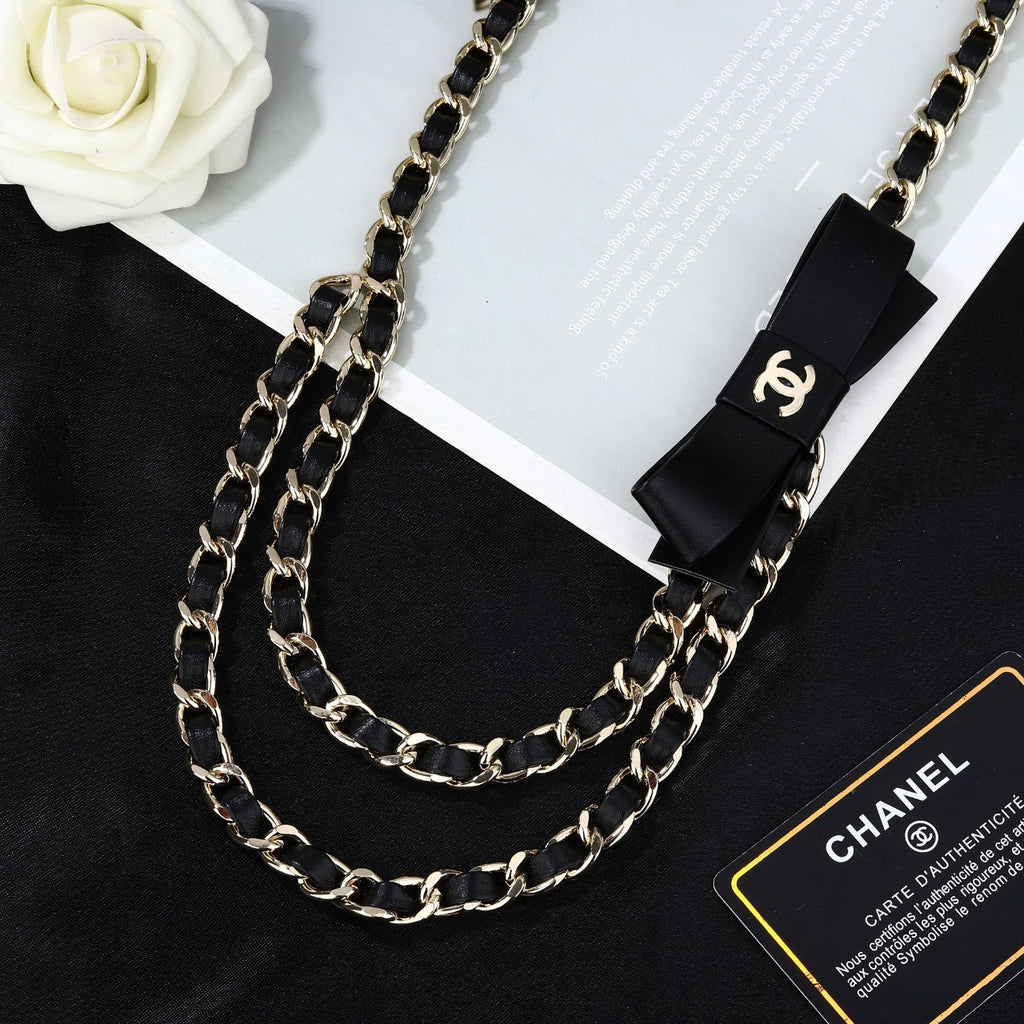 CHANEL 25S CHAIN BELT IN BLACK CALFSKIN 610547