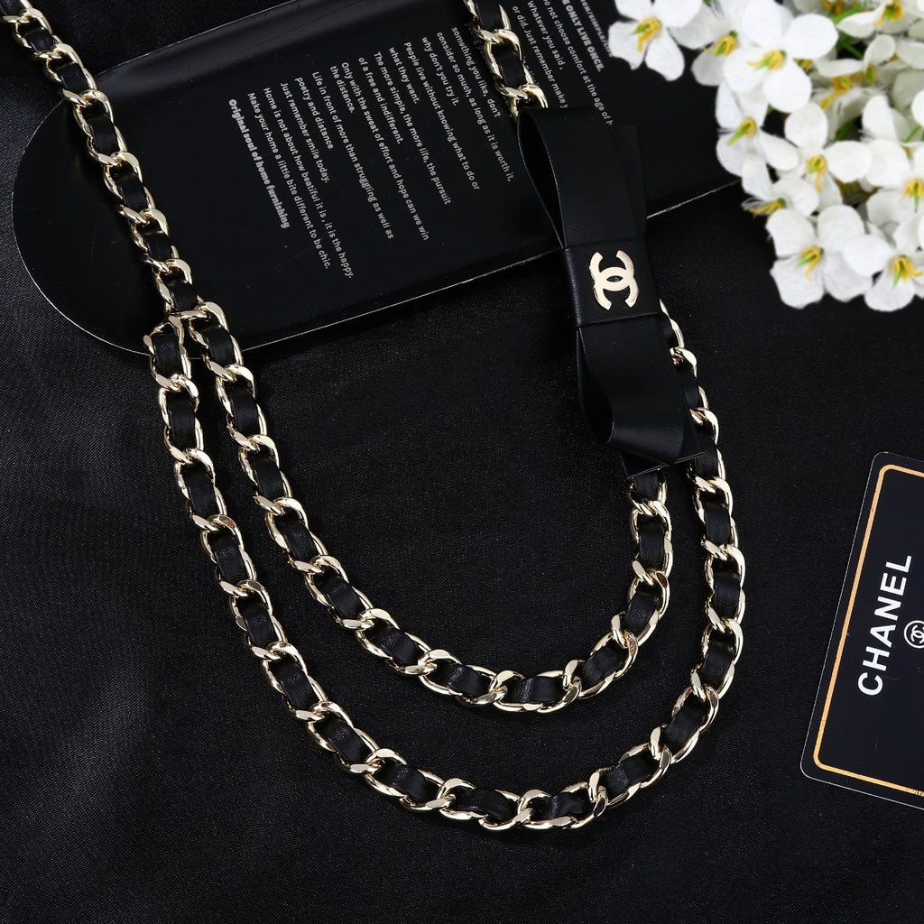 CHANEL 25S CHAIN BELT IN BLACK CALFSKIN 610547