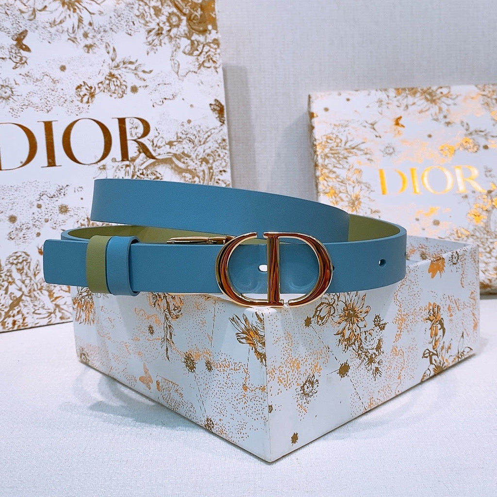 DIOR 25S BELT 20 MM IN DUSTY BLUE CALFSKIN 572900