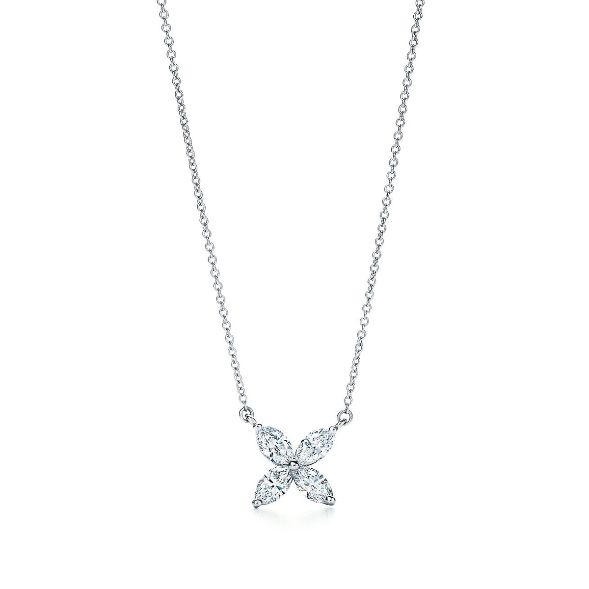 TIFFANY PLATINUM AND DIAMOND VICTORIA PENDANT NECKLACE