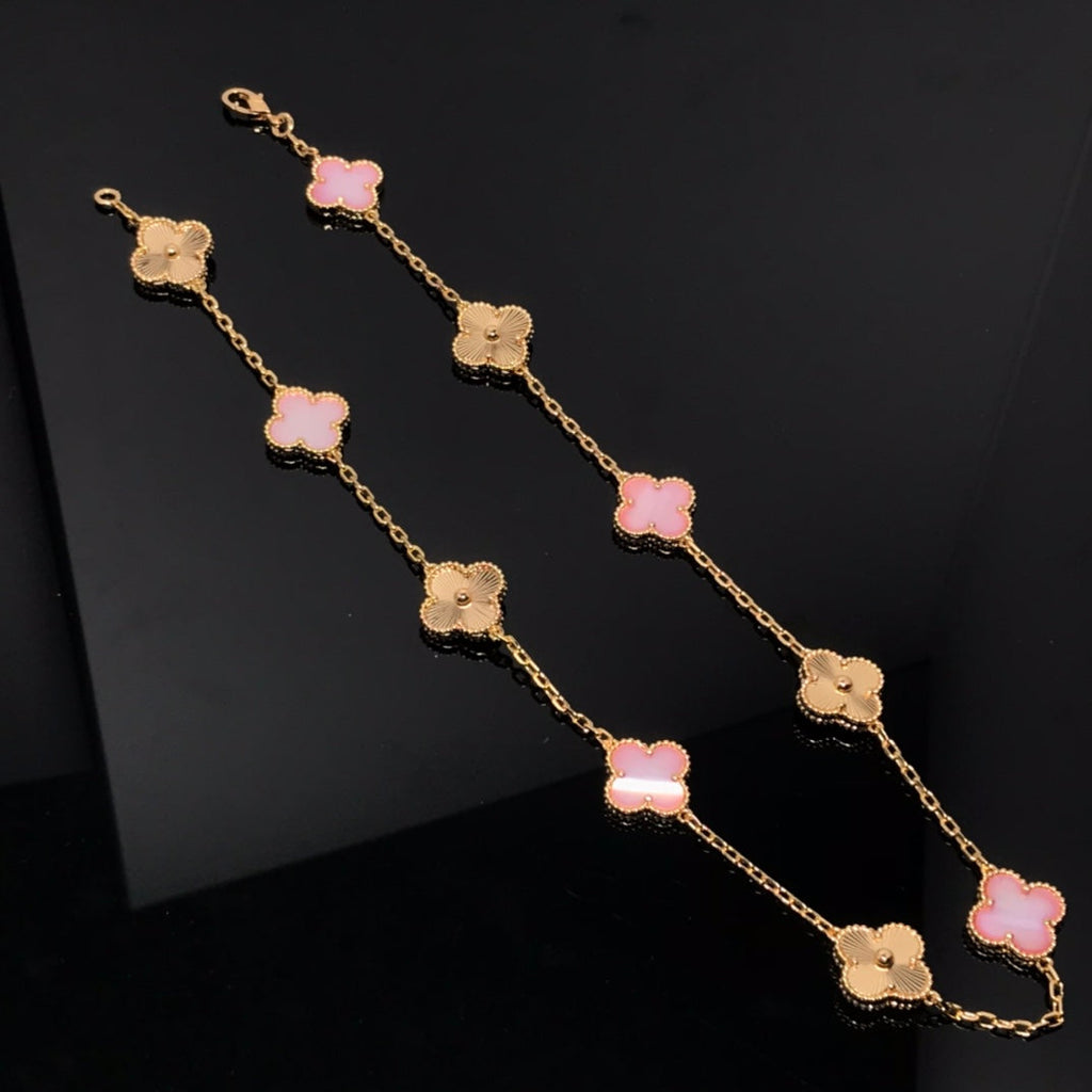 Van Cleef & Arpels VINTAGE PINK AND PINK GOLD NECKLACE 10 MOTIFS