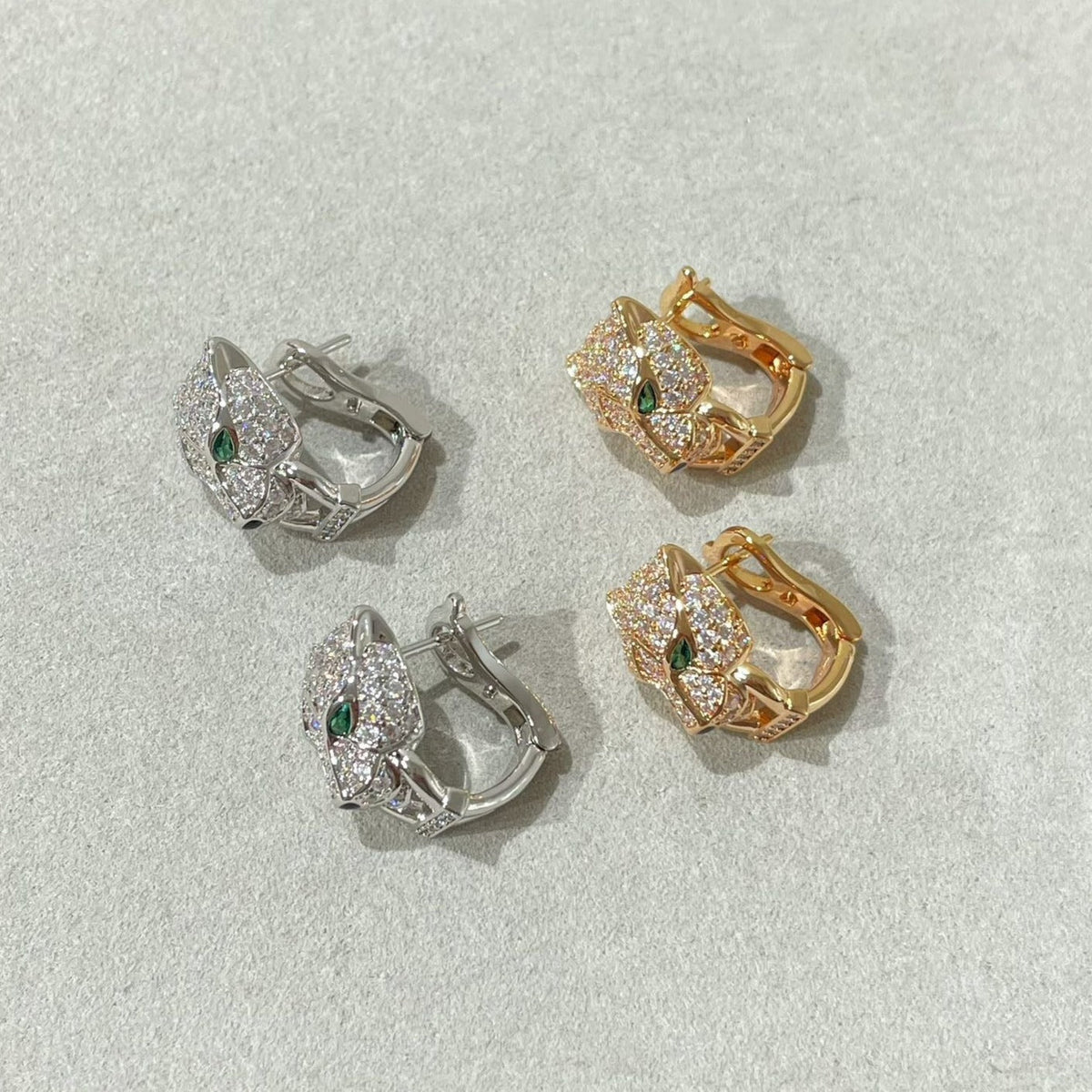 CARTIER PANTHERE DIAMOND STUD EARRINGS