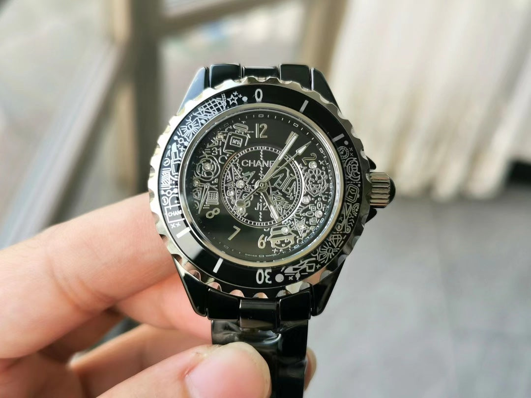 CHANEL J12 Quartz 20Th Anniversary Black Ceramic